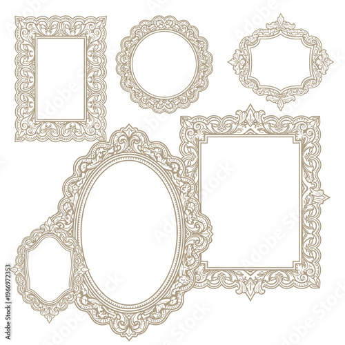Elegant collection of ornate picture frames with intricate baroque designs