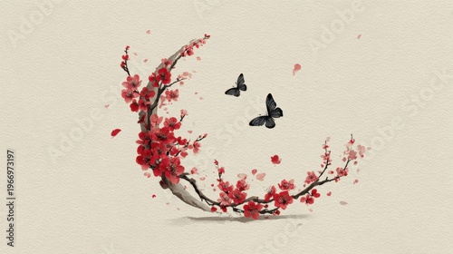 Spring flowers  butterflies