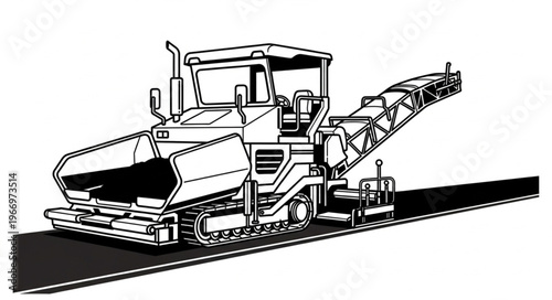Heavy duty road milling machine working on asphalt surface.