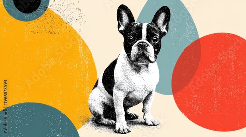 Bulldog sits in background