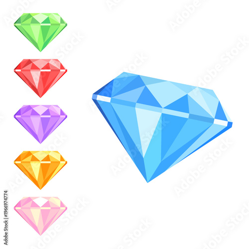Diamond vector image. A realistic image of a crystal gemstone for your design. An element of luxury and wealth for a jewelry store.