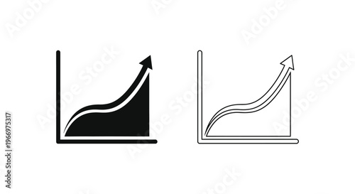 line graphs showing growth and progress Vector