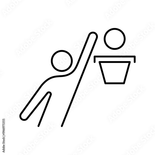 Basketball player icon. Sports and basketball line symbol. Black and white.