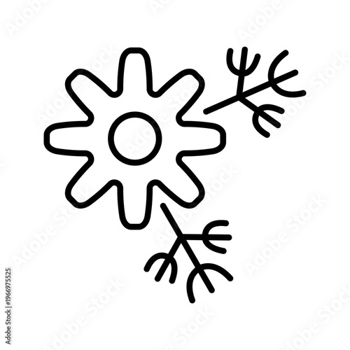 Chamomile flower icon. Nature and herbs line symbol. Black and white.