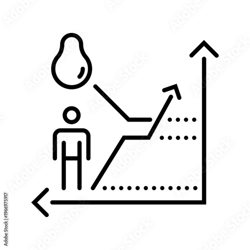 Labor value icon. Business and economic theory line symbol. Black and white.