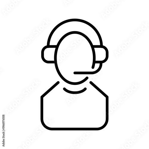 Race driver icon. Sports and auto racing line symbol. Black and white.