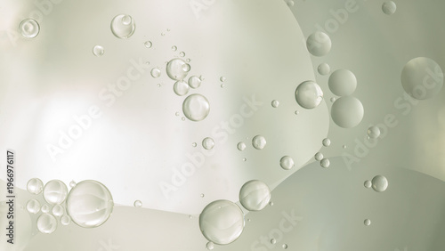 Abstract Green water bubbles background