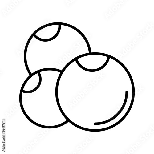 Red caviar icon. Food and seafood line symbol. Black and white.