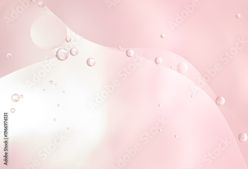 Abstract Pink water bubbles oil background