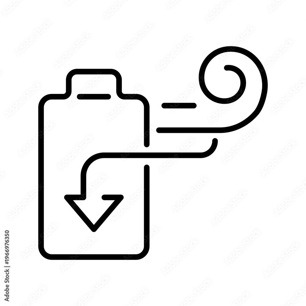 Obraz premium Wind energy icon. Industry and renewable energy line symbol. Black and white.