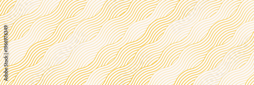 Yellow instant noodle, pasta and spaghetti texture with geometric wavy lines. Ramen, pasta vector pattern.