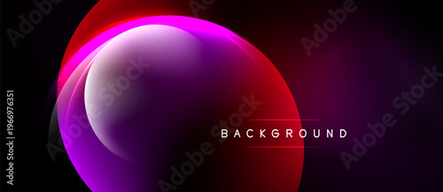 Abstract fluid shapes, vibrant colors blend. Dark background emphasizes glowing curves, creating modern visual impact.