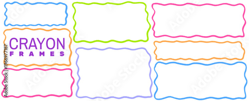 Light chalk background with wiggle curves and block forms, crayon strokes shape a casual frame around text and box.