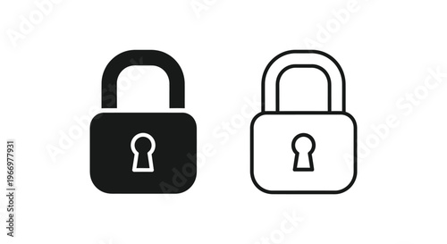a black and white padlock Vector