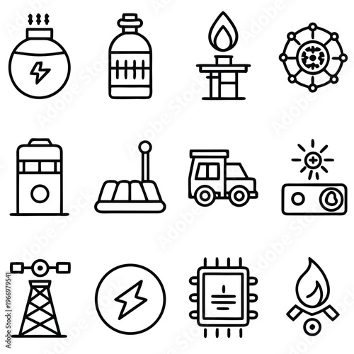 Energy, Innovation, and Technology Icons.
