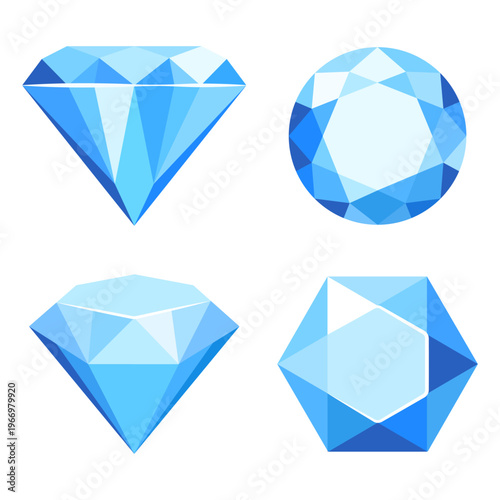 Diamond vector image. A realistic image of a crystal gemstone for your design. An element of luxury and wealth for a jewelry store.