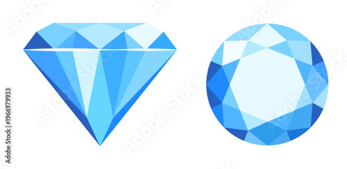 Diamond vector image. A realistic image of a crystal gemstone for your design. An element of luxury and wealth for a jewelry store.