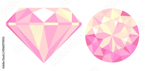 Diamond vector image. A realistic image of a crystal gemstone for your design. An element of luxury and wealth for a jewelry store.