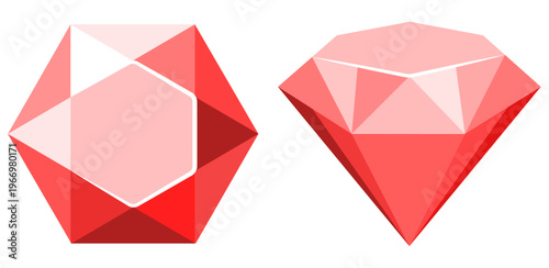 Diamond vector image. A realistic image of a crystal gemstone for your design. An element of luxury and wealth for a jewelry store.