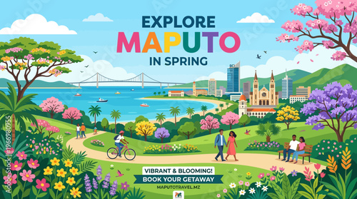 Maputo in Spring Scenic View of the City with Tourists