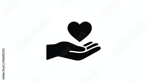 hand holding heart symbol for love and care
