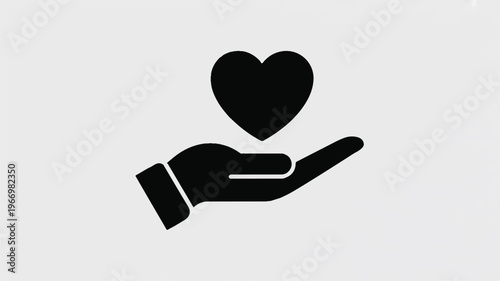 hand holding heart symbol for love and care
