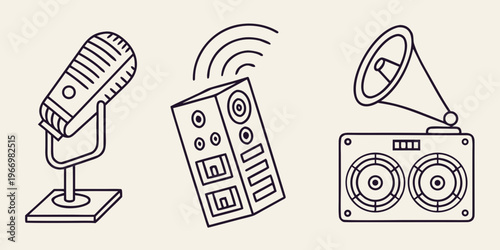 Audio equipment microphone speaker radio