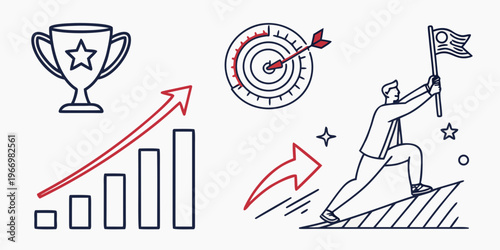 Business success and achievement trophy target
