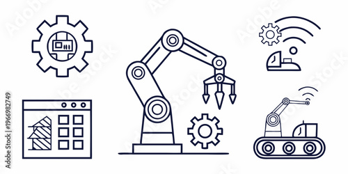 Industrial and educational in line style robotic arm gear