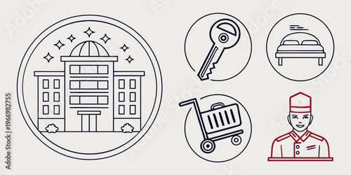 Hotel and hospitality and symbols building