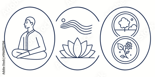 Meditation and mindfulness including a person meditating yoga lotus flower nature