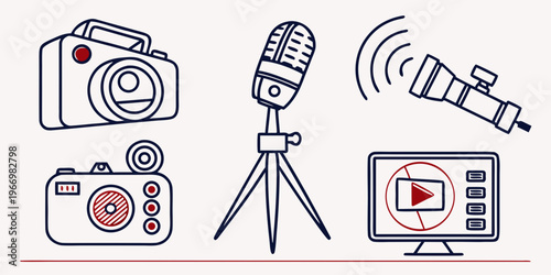 Media and recording equipment camera microphone