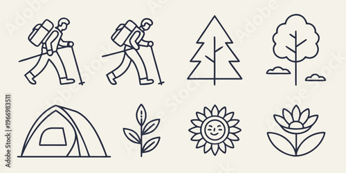 Outdoor and nature camping hiking tree