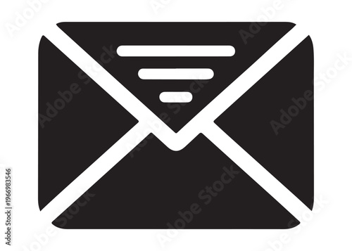 email message icon with envelope logo silhouette, online messaging envelope logo silhouette vector illustration, digital email communication icon logo silhouette design on white background