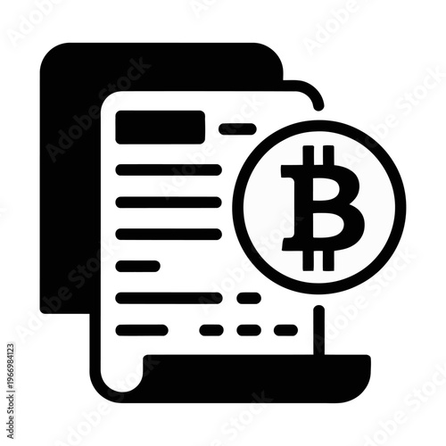 Digital vector of a cryptocurrency transaction report with a bitcoin symbol