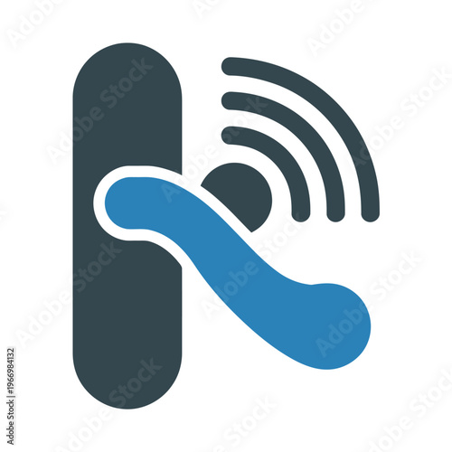 Vector of a vintage telephone with wireless signal waves emanating from it as part of a modern design concept