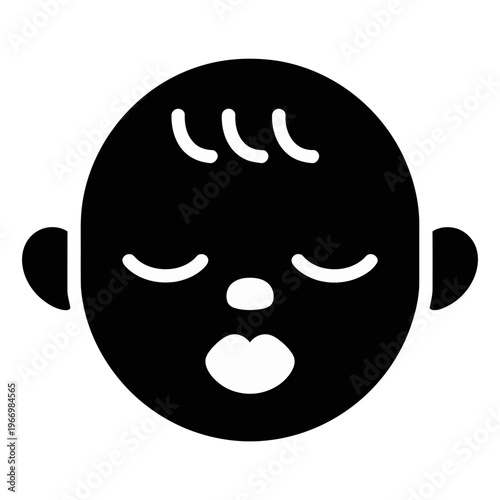 Vector of a sleeping face with closed eyes and relaxed expression