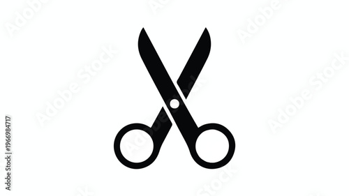 scissors icon with crossed blades and round handles