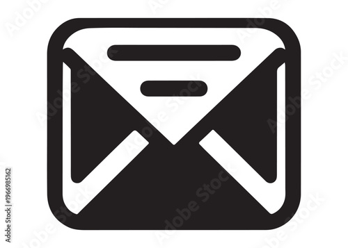 email message icon with envelope logo silhouette, online messaging envelope logo silhouette vector illustration, digital email communication icon logo silhouette design on white background
