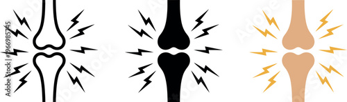 Bone pain vector showing knee inflammation with orthopedic health icon for joint arthritis and medical healthcare concept illustration