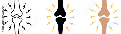 Bone pain vector showing knee inflammation with orthopedic health icon for joint arthritis and medical healthcare concept illustration