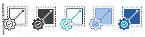 Scalability icon set multiple style collection