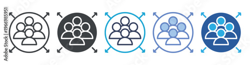 Capacity icon set multiple style collection