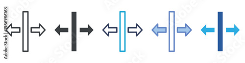 Horizontal Scaling icon set multiple style collection