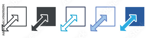 Resize icon set multiple style collection