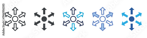 Expanding icon set multiple style collection