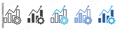 Growth icon set multiple style collection