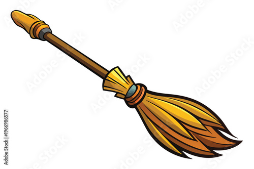 broomstick vector on white background