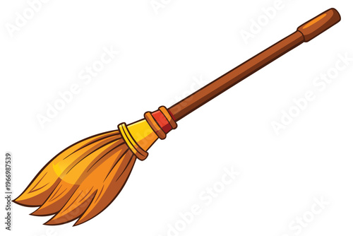 broomstick vector on white background