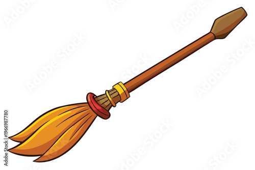 broomstick vector on white background